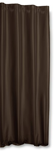 Haus und Deko Alaska Thermovorhang mit Kräuselband aus Polar Fleece 140x245 cm braun