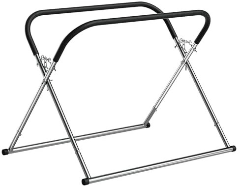 Wiltec Klappbarer Windschutzscheibenständer, höhenverstellbar 80-100 cm, belastbar bis 75 kg, Reparaturständer, Scheibenbock, Lackierständer