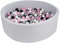 Velinda Bällebad Ballpool Kugelbad Bällchenbad Bällchenpool Kinder-Pool 600 Bälle/O125cm (Farbe der Bälle: schwarz,weiß,rosa,grau)