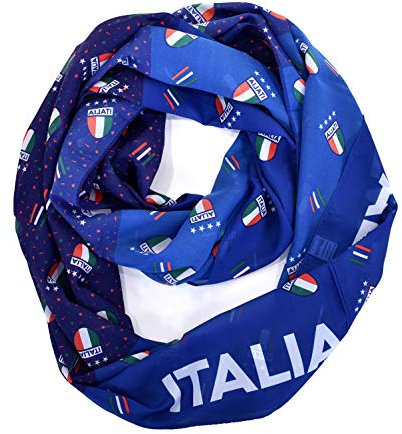 Euroscarves Infinity Schal, Blau, Grün, Weiß, Rot, fits all