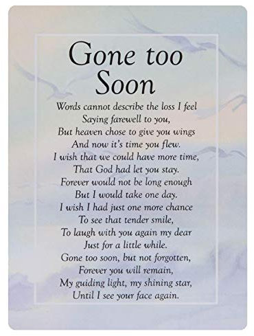 Widdle Celebrations Gone to soon Waterproof Graveside Memorial Card – TY208