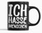 tshirtladen ICH HASSE MENSCHEN Tasse schwarz lustige Kaffeetasse mit Spruch Statement Spruchtasse 300ml aus Keramik für Arbeit Homeoffice Büro Alltag mit Ironie