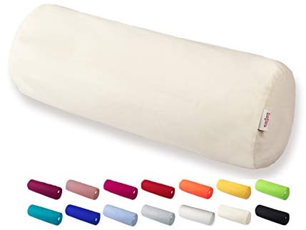 beties Basic Nackenrollenbezug ca. 15x40 cm Kissenhülle 100% Baumwolle in vielen fröhlichen Uni-Farben (Natur)