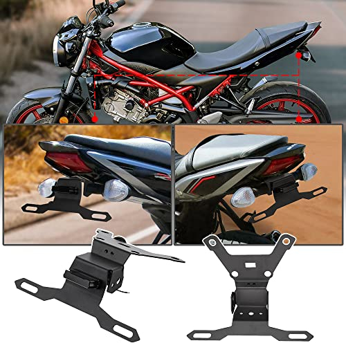 Motorrad LED Kennzeichenhalter Kotflügel Eliminator Kit Halter Kompatibel mit SV650 SV 650 ABS (2015-2021) SV650X (2018-2021)