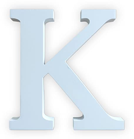Holzbuchstabe weiß, ca. 20 cm, 1,8 cm Dicke, Buchstabe K