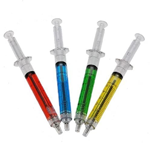 4 Stücke Spritze Kugelschreiber Tinte Blau Bulk Neuheit Blut Spaß Geschenk Blutspritze Ball Point Stift Injektionsstifte Für Krankenschwester Kostüme