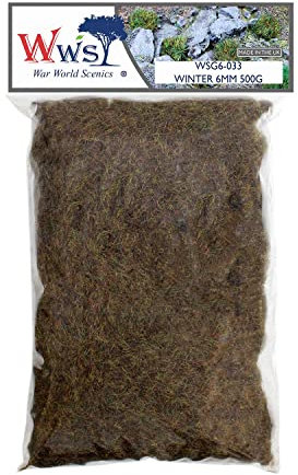 WWS War World Scenics WWScenics | 6mm Winter Statische Grasfasern | 500g | WSG6-033 | Streugras für Modellbahn und Modellbau