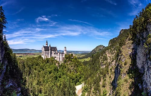 LHJOYSP Puzzle Kinder 3D Puzzle 1000 Teile,Naturlandschaft,See,Deutschland,Bayern,Schloss Neuschwanstein,75x50cm