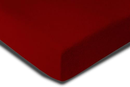 one-home Winter Spannbettlaken Flausch Warm Thermo Fleece Weich Bettlaken Spannbetttücher, Größe:2er Pack 90x200 cm - 100x200 cm, Farbe:Bordeaux