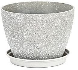 MissFox Vasi per Piante da Interno/Esterno con Sottovaso - Vasi Plastica per Piante con Fori di Drenaggio - Diametro 20 cm - Esterno Giardino Balcone Terrazzo