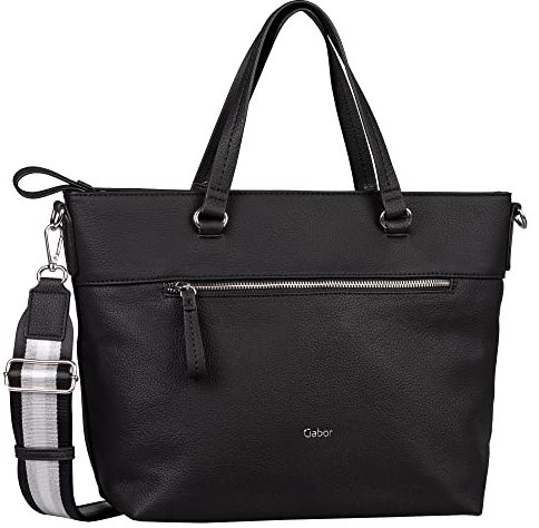 Gabor bags Silvia Damen Shopper Umhängetasche Reißverschluss Groß Schwarz