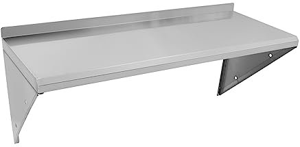 DULNICE Edelstahl Regal Gastro 120 * 30cm,Bogendesign Wandregal Edelstahl, Wandregal Küche Tragfähigkeit 80 kg, Geeignet für Küche, Garage,Werkstatt usw.