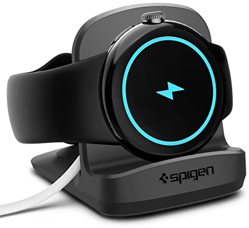 Spigen S354 Smartwatch Ladestation Ständer Dockingstation Kompatibel mit Google Pixel Watch 41mm (Nicht kompatibel mit Pixel Watch 2 2023) - Schwarz