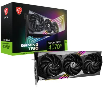 MSI Gaming GeForce RTX 4070 Ti 12GB GDRR6X 192-Bit HDMI/DP Nvlink Tri-Frozr 3 Ada Lovelace Architecture Graphics Card (RTX 4070 Ti Gaming Trio 12G)