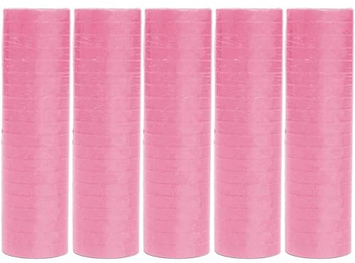 Luftschlangen Papier bunt Party Deko Geburtstag Hochzeit Set holografisch, Stück:5 Stück, Luftschlangen:Rosa