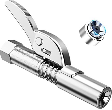 Taicols Fettpresse Mundstück, G Coupler für Fettpresse, Hochdruck Fettnippel, kompatibel mit allen Fettpressen 12.000 PSI, Hochleistungs Schnellverschluss und Freigabe 1/8 NPT Fettkupplung
