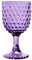 DRW Set de 6 Copas de Cristal con Decoracion esferas en Violeta 9x9x16.5 cm