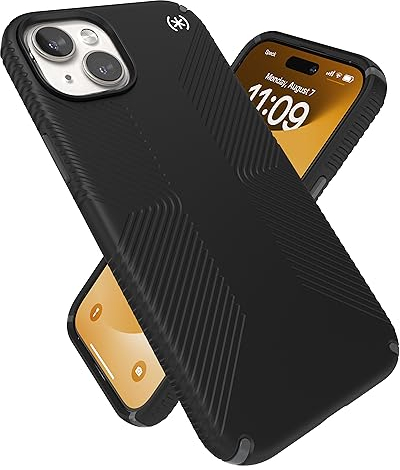 Speck Presidio2 Grip Hülle mit MagSafe für iPhone® 15 Plus, Schwarz, 150569-3205