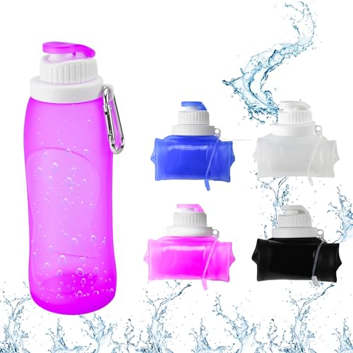 Sport Up I Faltbare Trinkflasche I 500ml I Für Outdoor, Sport, Reisen uvm. I Umweltfreundlich (Pink)