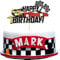 Blumomon 1Pcs Race Car Cake Topper Glitter Wheel Trophy Flag Helmet Racing Car Cake Picks for Racing Sports Theme Baby Shower Boys Birthday Party Cake Supplies