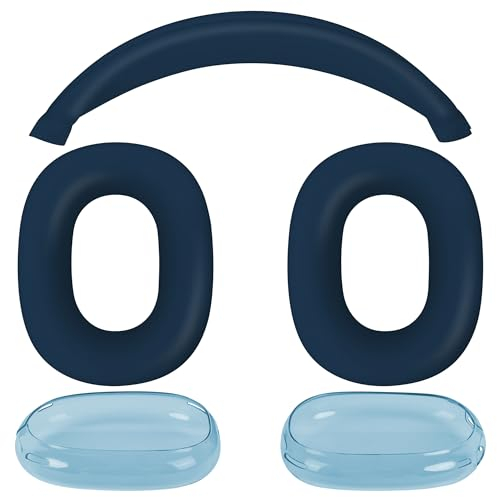 Kopfband Abdeckung kompatibel mit Apple Airpods Max, Silikon Hülle kompatibel für AirPods Max,Silikonhülle für AirPods Max,Apple AirPods Max für Anti-Fingerabdruck & Anti-Kratzer & Anti-Staub, Blau