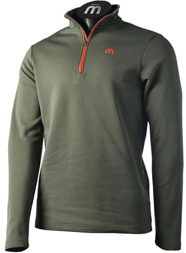 Mico - Herren Halber Reißverschluss Micro Fleece Warm Control Multisport - Grün, Armeegrün - 511, S