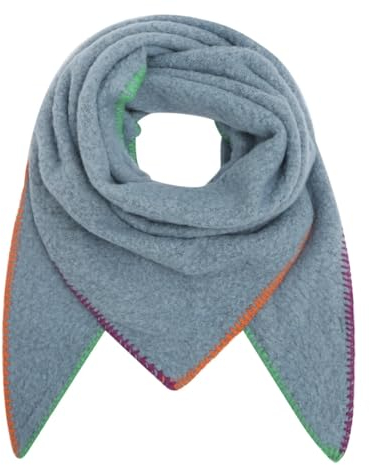 FASHION YOU WANT XXL Schal flauschig schal-tuch damen dicker dreieckstuch groß Wolle 3 FARBIG Farben kuschelig (NBjeansblau)