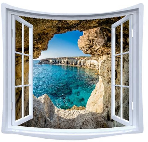 GTCH Tapisserie Forêt Naturelle Paysage Minier Tapisserie Murale pour Maison Bureau Dortoir Décoration Intérieure et Extérieure Grande Taille 150 cm (L) x 150 cm (L) GTCH (77)