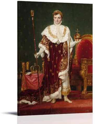 Jacques Louis David Neoklassizistischer Maler, Napoleon I in Krönungsroben, gedruckte Poster, Gemälde auf Leinwand, Wandkunst, Rollbild, Druck, Wohnzimmer, Wände, Dekoration, Zuhause, 60 x 90 cm