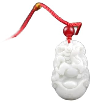 TIANHEY Pendentif en Jade sculpté du Zodiaque Chinois, Collier, Bijoux à la Mode, Accessoires pour Femmes, amulette Porte-Bonheur, Cadeaux