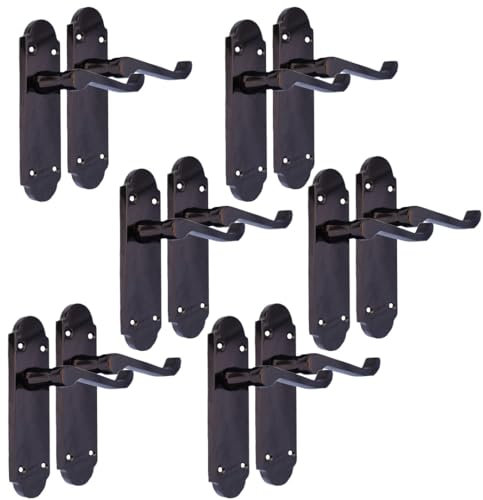 Epsom Door Handle Black Nickel Internal Door Handles - Door Handles Internal Sets Black Door Handle Set for Internal Doors Door Handle in Black 170mm x 42mm (6 Pair of Handles)