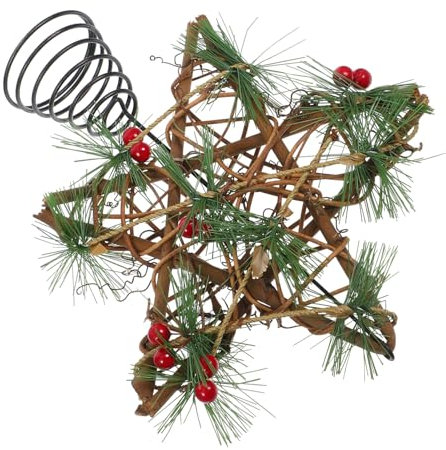 RORPOIR Elegante Puntale A Forma Di Stella Di Natale in Legno Decorazione Per Albero Di Natale Puntale A Forma Di Stella Per Albero Di Natale