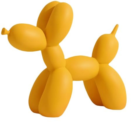 YOYUMI Scultura Cane Palloncino, Ornamenti Decorativi in Resina, Adatto per decorare soggiorni camere da letto e uffici, (Giallo 8.7Inch)