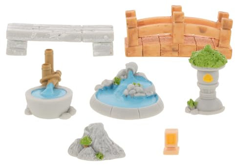 Alipis 7stücke Teiliges Miniatur Garten Ornament Resin Retro Brücke Und Gartenbank Für Kreative Gartendekoration Und Indoor-Design
