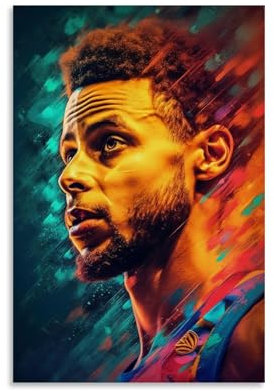 Stephen Curry Poster, Leinwand, dekoratives Gemälde, modern, ästhetisch, dekoratives Gemälde, Schlafzimmer, Wohnzimmer, Kunstposter, 40 x 60 cm, ungerahmter Stil