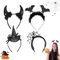 FaJoek Halloween Haarreif 4PCS Spinnen Netz Haarreif, Hexenhut Haarreif Set, Hexenhut Spinnennetz, Teufelsohren Teufel Ohren Haarband, Deko Accessoire zu Halloween, Karneval & Fasching