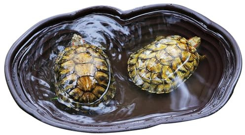 komsoup Ciotola d'Acqua per Rettili, Piscina per Tartarughe di Terra, Vasca da Bagno per Tartarughe, Vaschetta per L'acqua per Tartarughe, Mangiatoia per Tartarughe, Bacino Decorativo Paesaggistico