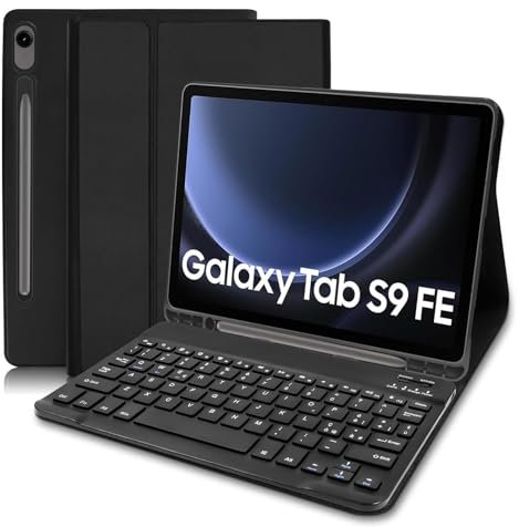 COEZFE Custodia con Tastiera per Samsung Galaxy Tab S10 FE 10.9 2025/ S9 FE 10.9” 2023, Italiano QWERTY Tastiera Bluetooth Magnetica, Custodia Tastiera per Samsung Galaxy Tab S9 11/S9FE/S10 FE, Nero