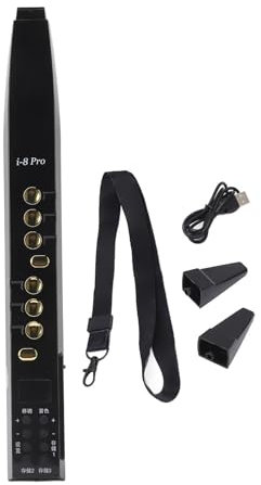 Saxophone Électronique Portatif, 89 Sons, 12 Touches, ABS Matériau, Batterie 2400mAh, Connecteur pour Ampli et Casque, Lèvre Synthétique, Samples Acoustiques, Roues Octave