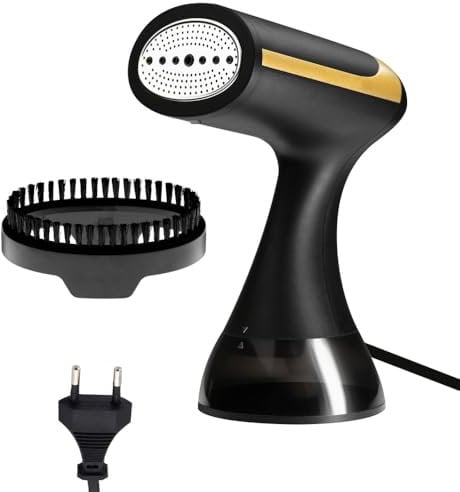 Dampfglätter, 2-in-1 Hand Dampfbürste Dampfglätter, 1500 W Schnellaufheizbügeleisen mit 350ml Wassertank und Bürste für Zuhause, Büro, Reisen