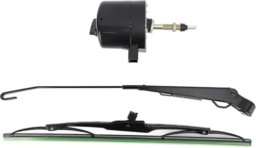 Dixhills 12V Universeller Scheibenwischermotor mit Arm und Blatt Wischermotor 105° Wischerarm Wischerblatt Ersatz für Traktor Wohnmobil Fischerboot Teilenummer 7731000001 01287358 0390506510