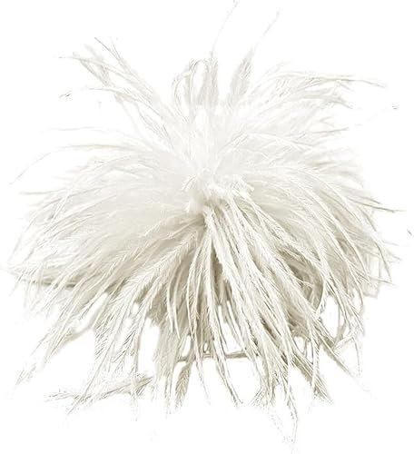 Broche à plumes blanches pour fête, robe de mariage, décoration de robe d'autruche, épingle à cheveux, épingle à cheveux pour femme et fille