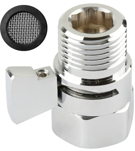 Bojueshaw Shower Shut Off Valve,Shower Head Flow Restrictor,G1/2 Joint Water Shut Off Valve,Brass Water Flow Control Valve for Shower Head