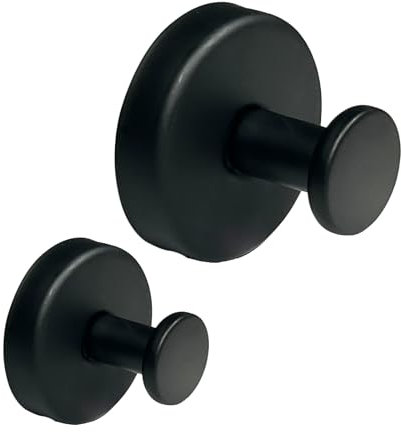 Bliceon Luxe Hold Saugnapfhaken ohne Bohren, 2 Stück, Edelstahl, wasserdichte Haken für Bad und Dusche, perfekt zum Aufhängen von Handtüchern an Glastüren und Fliesen, einfache Installation, schwarzes