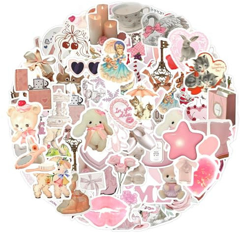 120 Stück ästhetische Sticker, wasserfest, süße Sticker, lustige Bücheraufkleber, Vinyl-Buchaufkleber, Abziehbilder für Laptop, für Wasserflaschen, Scrapbooking, Notizbuch, Laptop