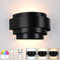 Glowlit Rechargeable Wall Lights Indoor Wireless Wall Lights, Touch & Remote Detachable Dimmable Bulbs, Battery Powered LED Wall Lamp with 19 Colors Black Wall Light for Living Room, Bedroom, Hallway