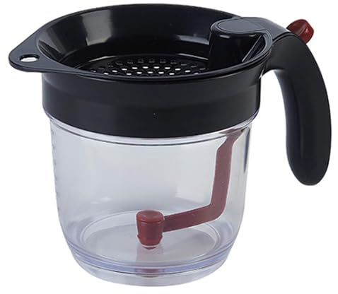 Walopola Fettabscheider mit Bodenabgabe, 1000 ml, Soßenfetttrenner, Krug, Soßentrenner & Fetttrenner, Tasse, Küche, Kochen, Fetttrenner, Lebensmittelsieb zum Abschöpfen von Fett aus Saucen und Suppen