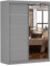 Fabryka Mebli Idźczak Kleiderschrank mit Spiegel, Schiebetüren - Schwebetürenschrank, Schlafzimmerschrank - ‎61 x 150 x 200 cm - Schrank für Schlafzimmer, Ankleidezimmer, Garderobe - Grau
