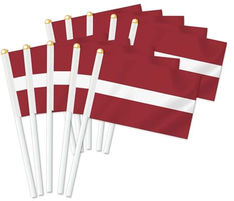 25 Stück Lettland Handheld Flagge, Dekor Hand gehalten Hold Fahne, Dekoration Banner hand Latvia