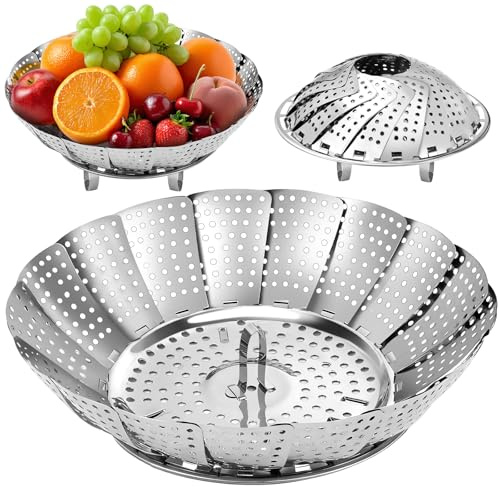 Cesta Vaporera Plegable de Acero Inoxidable, Steamer Cesta Plegable | Vaporera Cocinar Vapor para Cocinar Todo Tipo De Alimentos